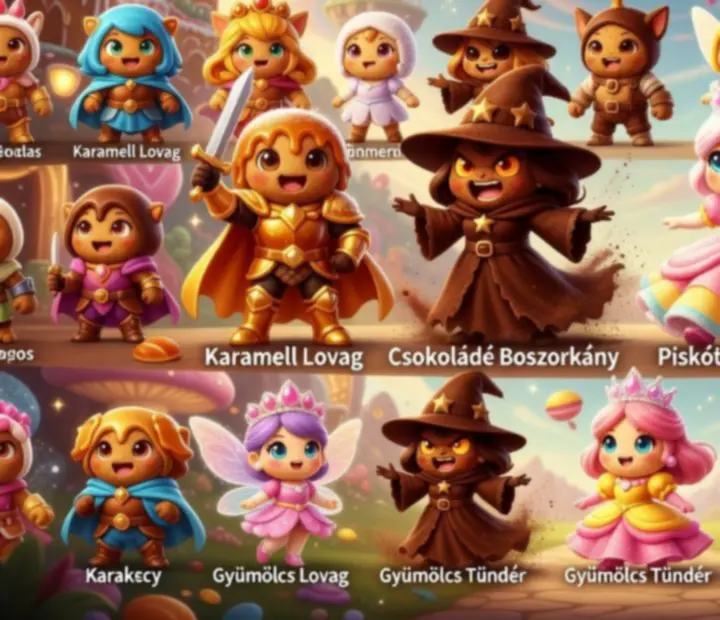 Különböző CookieRun: Kingdom Cookie karakterek gyűjteménye