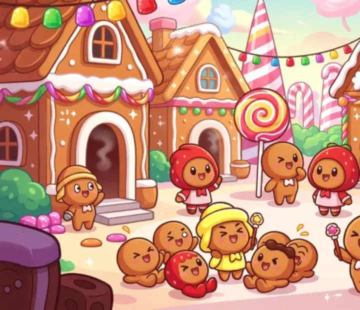 Gild lobby jelenet CookieRun: Kingdomban, ahol a játékosok a közös területen gyűlnek össze.