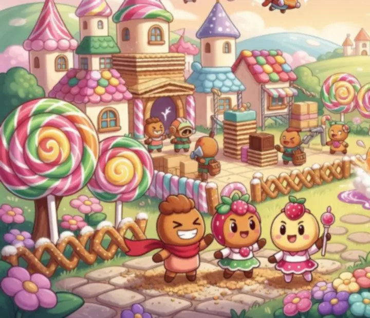 CookieRun: Kingdom királyság, csaták és Cookie-hősök vegyes jelenetekkel